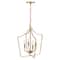 Hello Honey® Constance Brushed Gold Tapered Metal 4-Light Candelabra Chandelier Style Ceiling Light